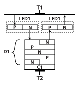 Integrated LED-DIAC Illumination Cell